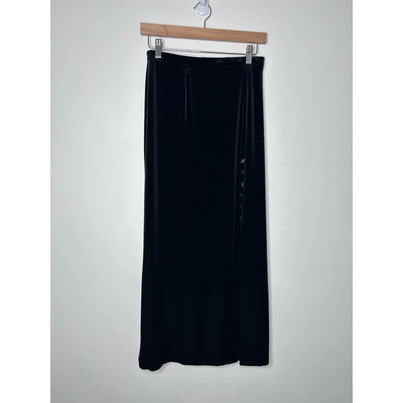 Vintage Another Thyme Black Velvet Maxi Skirt Women Small Witchy Emo Whimsigoth - Picture 1 of 9